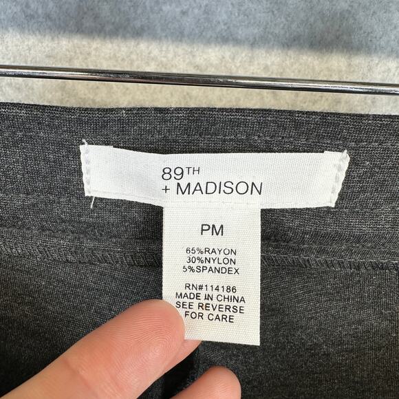 89th + Madison Pants Womens Size PM Charcoal Heather Gray Pull On Ankle Comfort - Picture 7 of 13